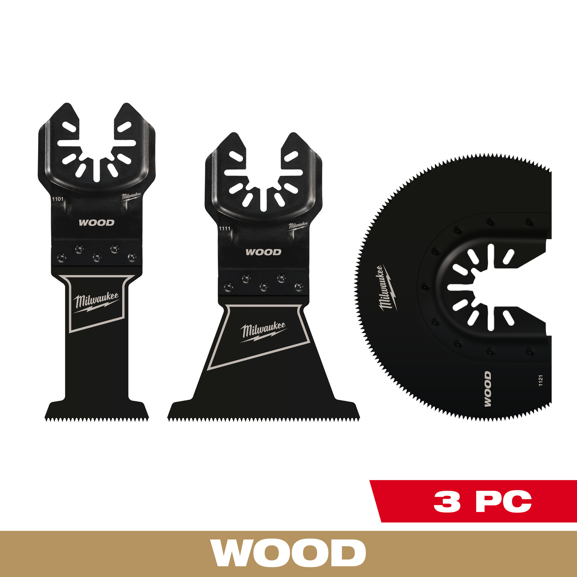 Milwaukee Universal Fit Open-Lok(tm) 3-Pc. Wood Cutting Multi-Tool Variety Pack, 3-Pc., Model# 49-10-9004